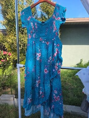 torrid Teal Floral Smocked Dress